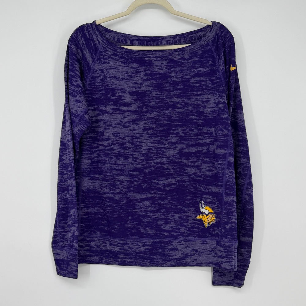 Nike NFL Minnesota Vikings Women Medium Purple Space Dye Long Sleeve Top